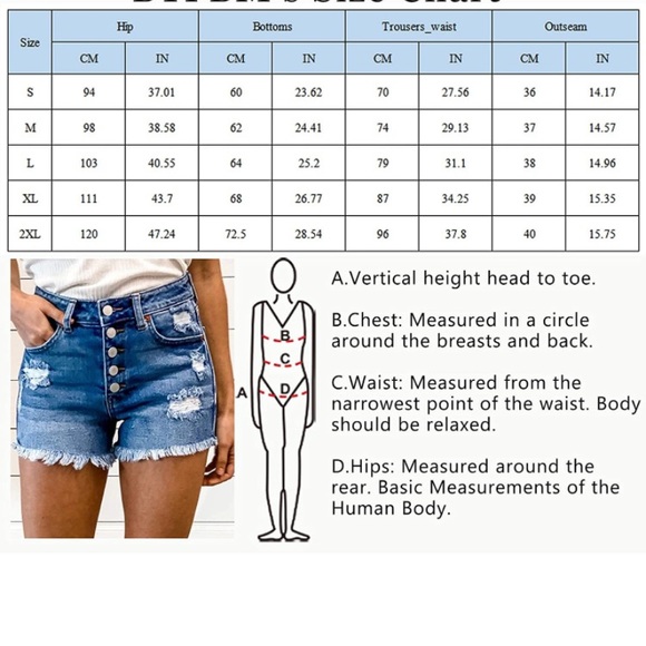 🆕 High Waisted Rise Short Jeans - Picture 3 of 3